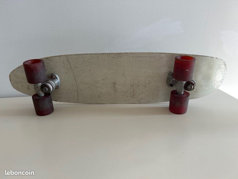 Skateboard Vintage FibreFlex Années 70 – Deck Jaune Complet – Roues Os Rares