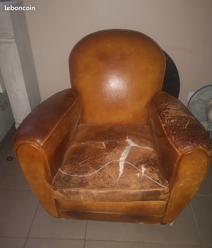 Fauteuil club cuir (image 1)