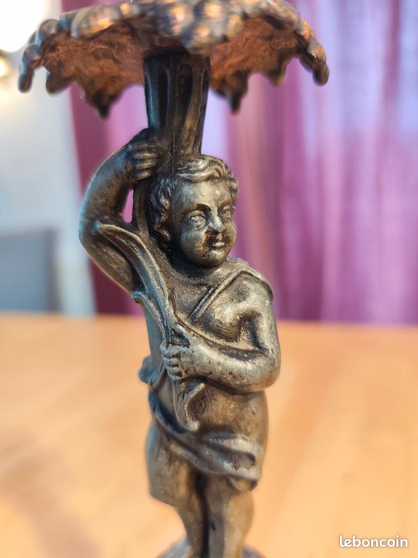 Bougeoir En Bronze Massif - Déco Intérieure Vintage - Occasion
