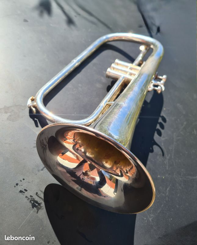 Bugle/Flugelhorn Selmer argenté en Sib des années 1960-1970 (image 3)