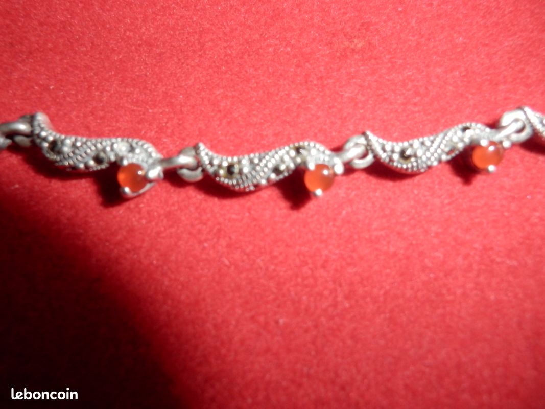 Bracelet Ancien En Argent Massif Caroline - Poids 37,3 Grammes | Occasion Argenté