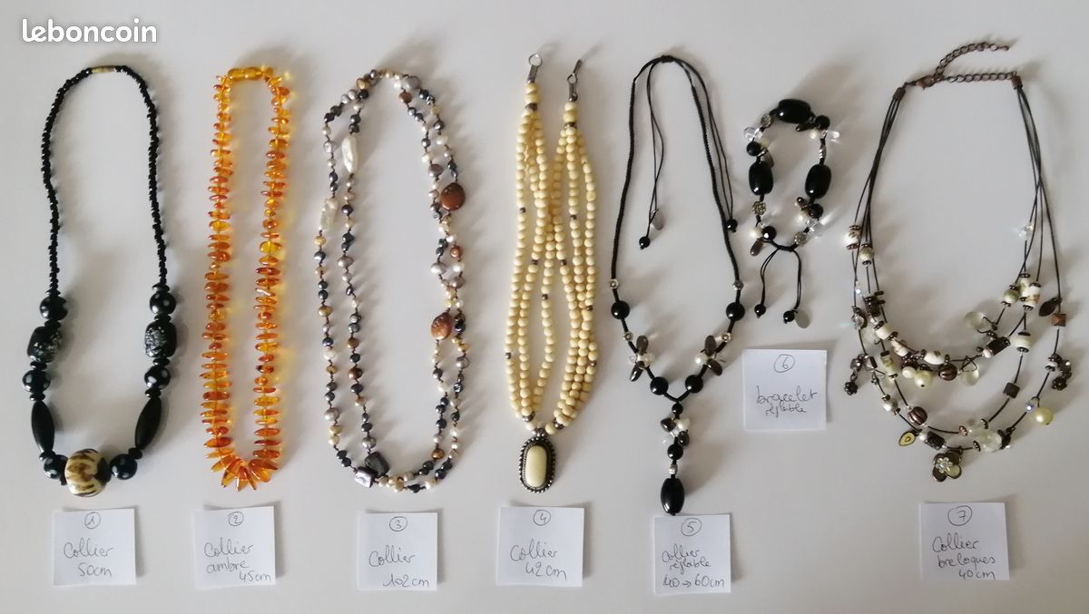Colliers vintage en pierres naturelles / breloques (image 1)