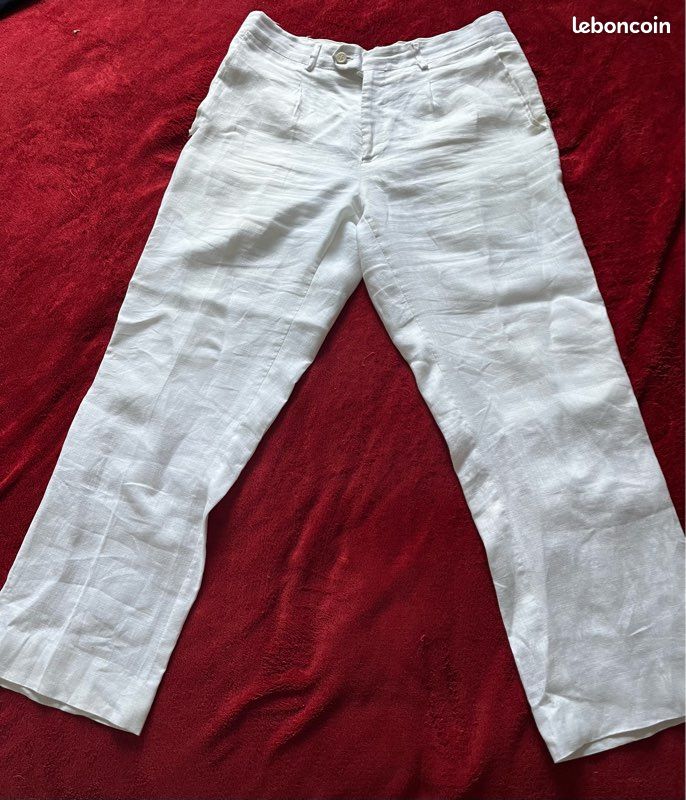 Costume 2 pièces en lin blanc TAILOR4LESS sur mesure (image 3)