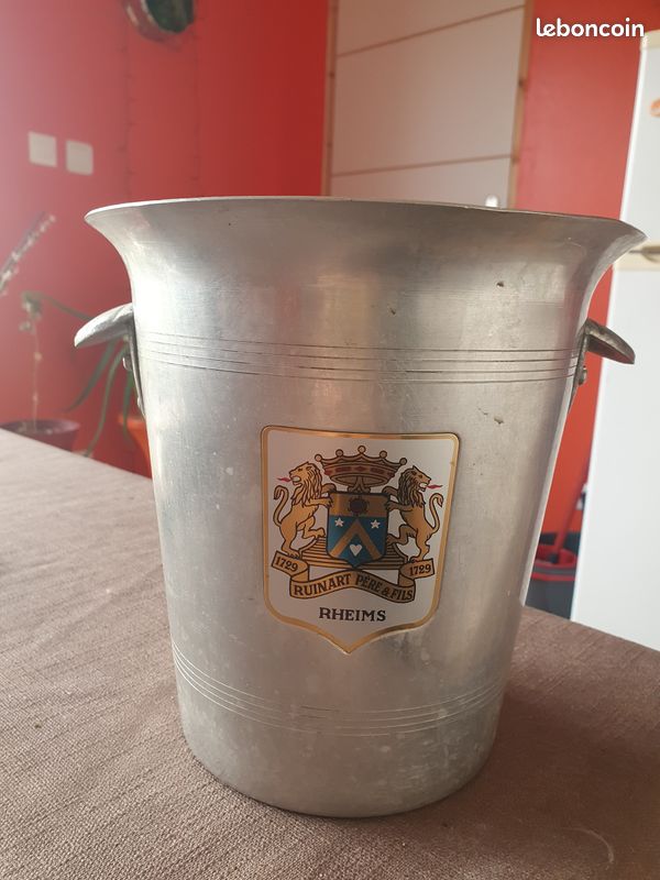Seau à Champagne Ruinart En Inox – Vintage – Occasion Bon état