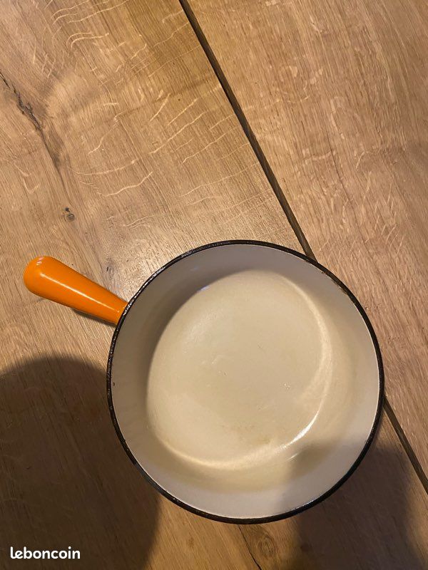 Poêlon-caquelon Le Creuset 22 Cm Fonte émaillée Orange Flamme – TBE