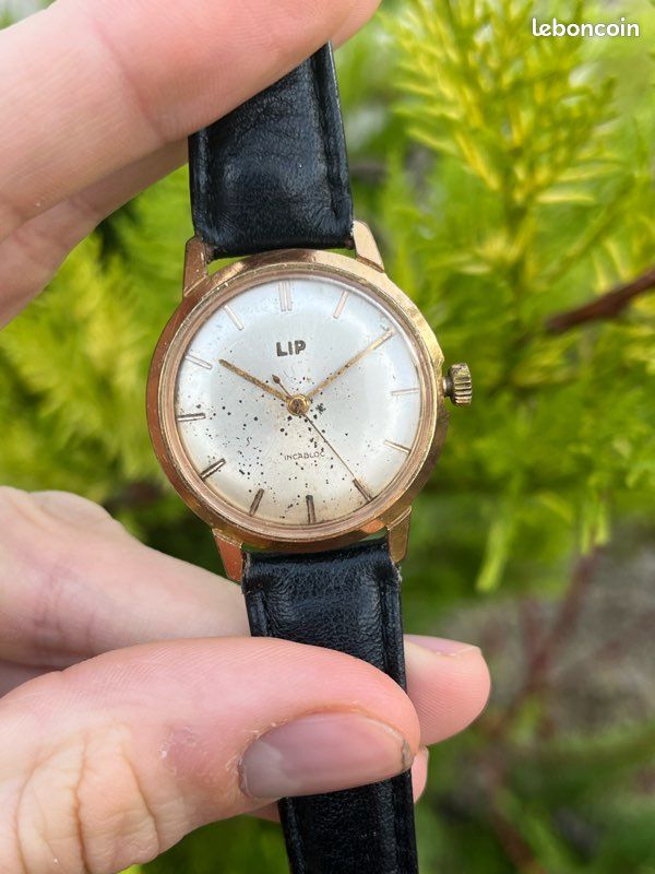 Montre Mécanique Lip Vintage à Réparer - Mouvement Manuel, Aiguilles Détachées, Boîtier Argenté