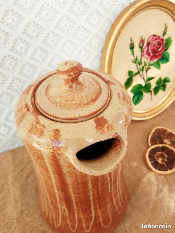 Cafetiere, carafe en grès signée vintage (image 6)