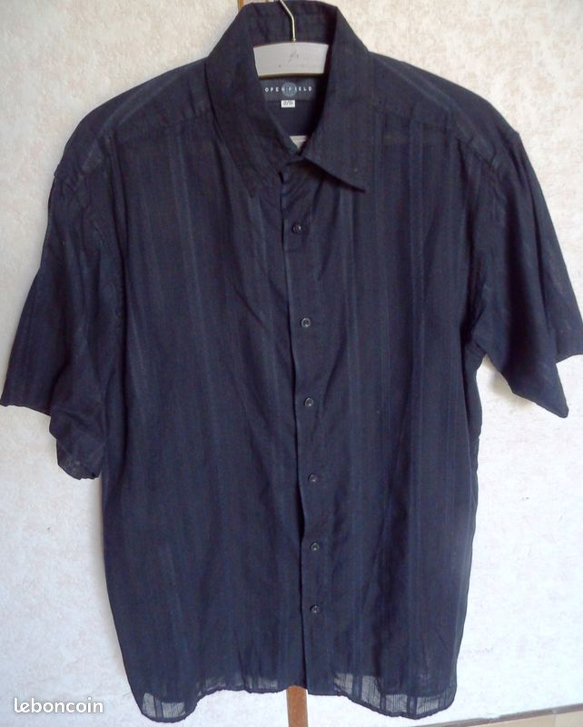Chemise OPENFIELD S manches courtes NEUVE noir (image 1)