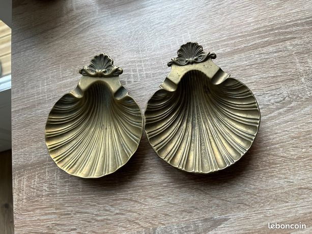 Broche Laiton Colombe Nid Coquille St Jacques – Début 1900, Occasion, Bijou Ancien