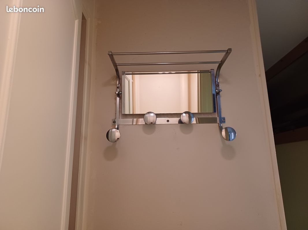 Porte manteaux ancien avec miroir intégré (image 3)