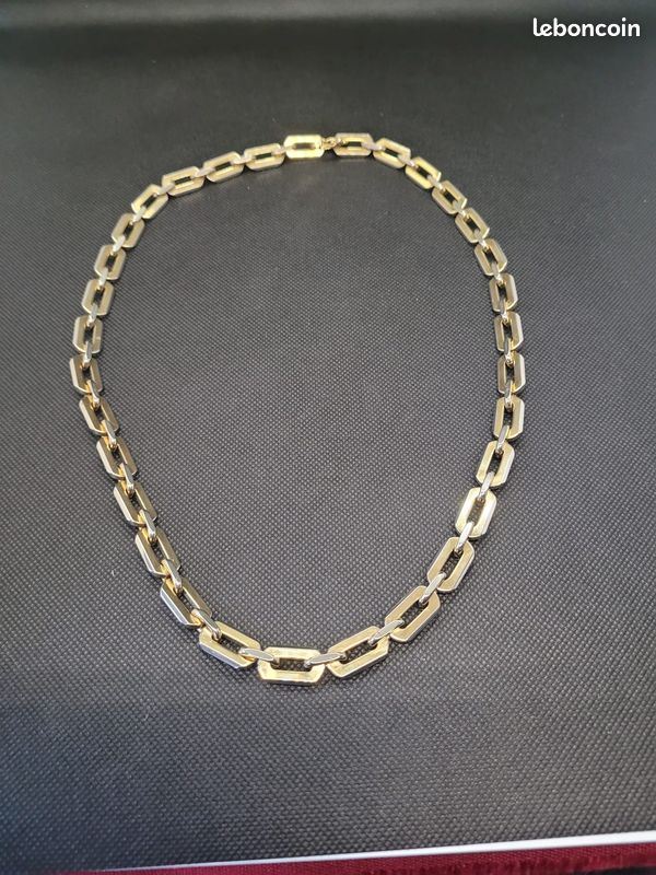 Collier Vintage Doré Nina Ricci - Fermoir Tête De Félin Strassé, Occasion
