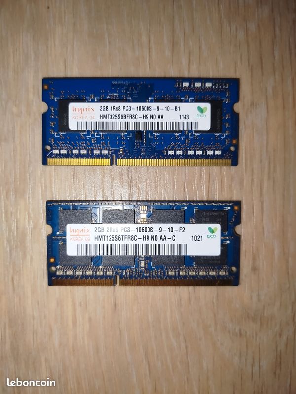 Barrette Mémoire RAM 2Go DDR3 SODIMM 1333 MHz PC3-10600 Pour PC Portable - Hynix