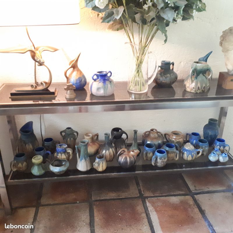 Vends collection de 30 Vases Pichets en céramique émaillée Art Nouveau de Gilbert Méténier (image 1)