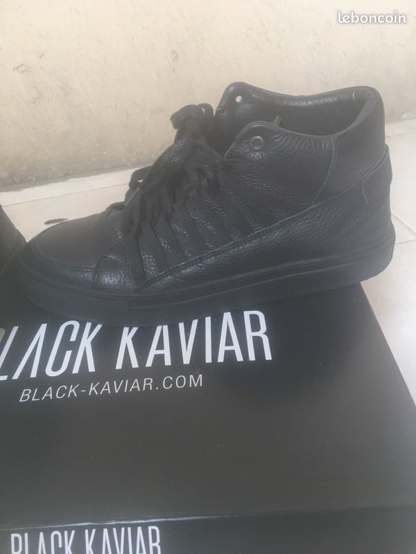 Sneakers cuir noir Black Kaviar (image 2)
