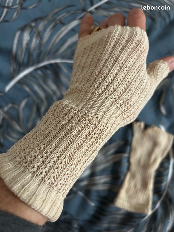 Gants mitaines vintage en coton (image 1)