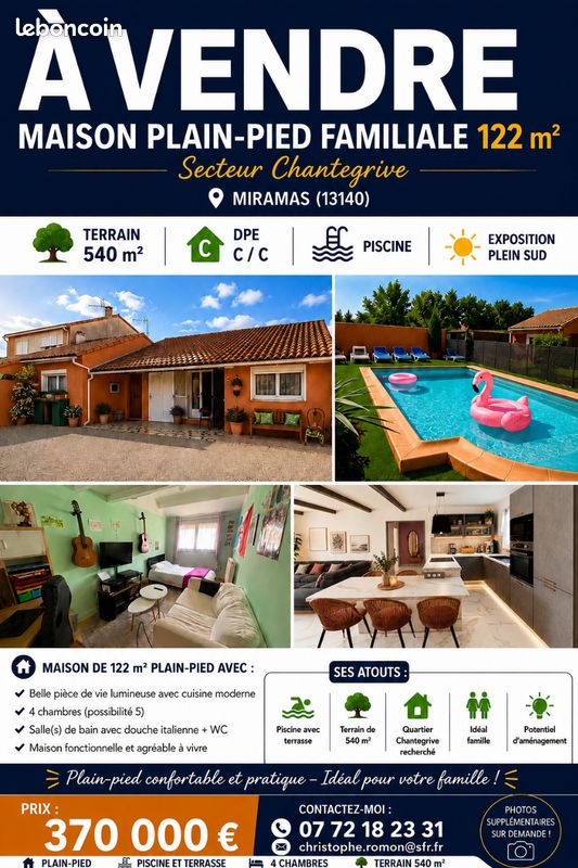 Maison 6 pièces 122 m² · à Miramas · 122 m² · 370 000 €