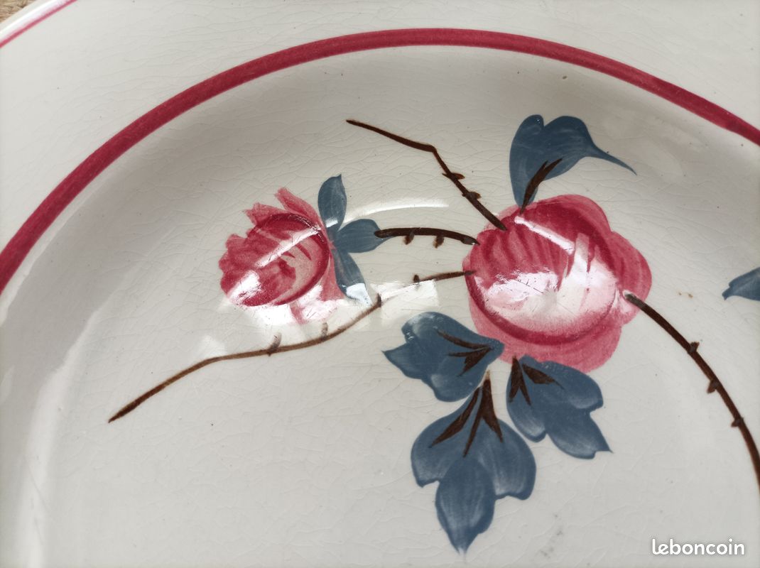 3 assiettes creuses en faïence Ceranord modèle Nicole