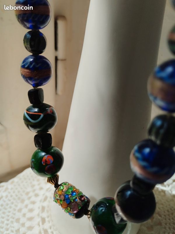 Lot De 2 Colliers Pendentifs Murano Et Perles De Verre - Zozo - Multicolore