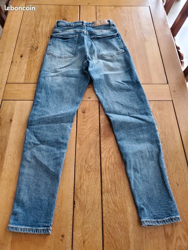Jean bleu taille Haute XS La Halle (image 2)