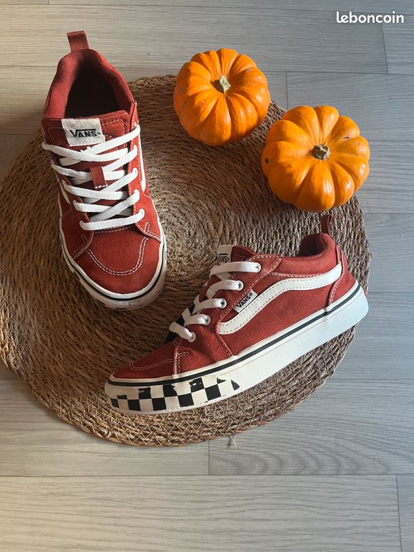 Vans rouge taille 35 garçon fille bon état baskets skate Chaussures
