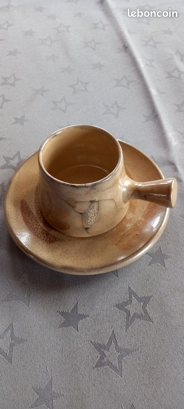 Lot de 5 tasses et sous-tasses à café publicitaire style