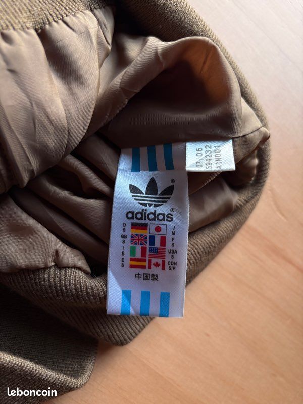 Veste Adidas Originals vintage laine beige marron M – style rétro premium (image 16)