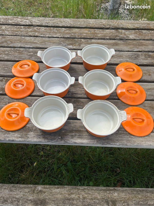 Cocotte Le Creuset Vintage - Fonte émaillée Orange - Forme Ovale 21cm - Bon état