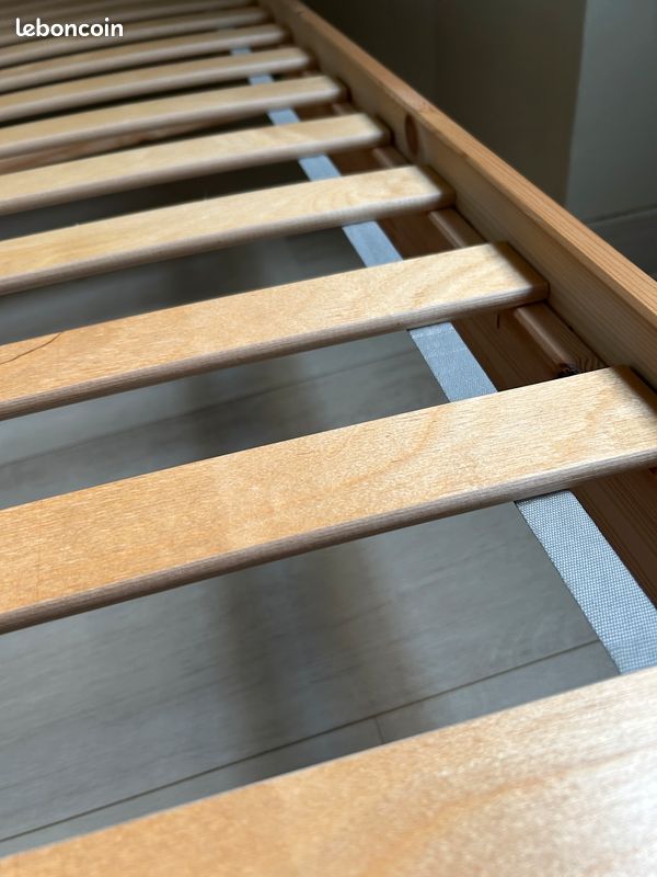 Lit simple IKEA NEIDEN 90×200 avec sommier LURÖY – très bon état – (image 6)
