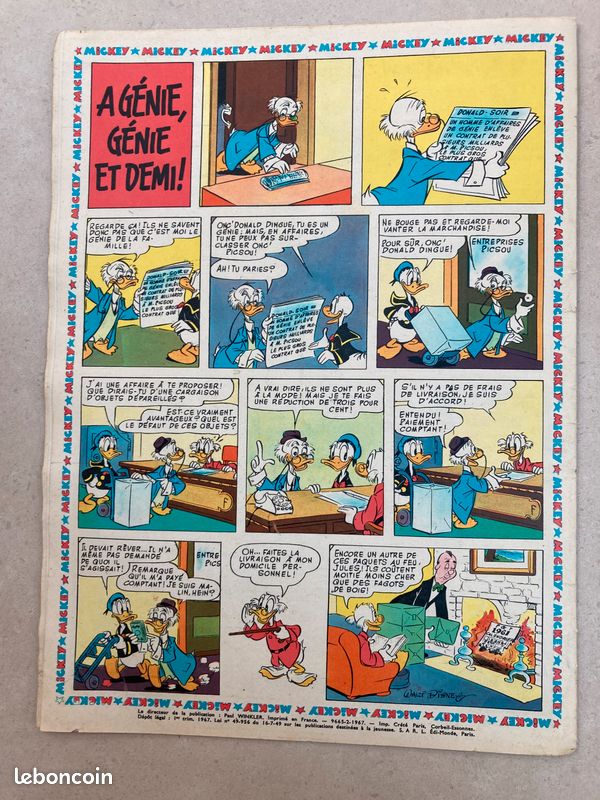 Bandes dessinées anciennes : journal de Mickey Numéros 711, 724, 747, 750, 752, 760, 764, 771, 773, 774 années 1966-1967 (Walt Disney) (image 18)