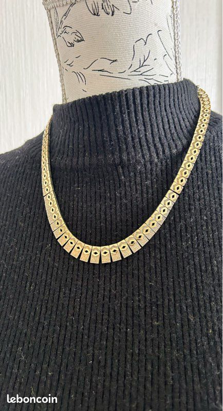 Ancien Collier Doré - Métal Doré, Fabrication Française