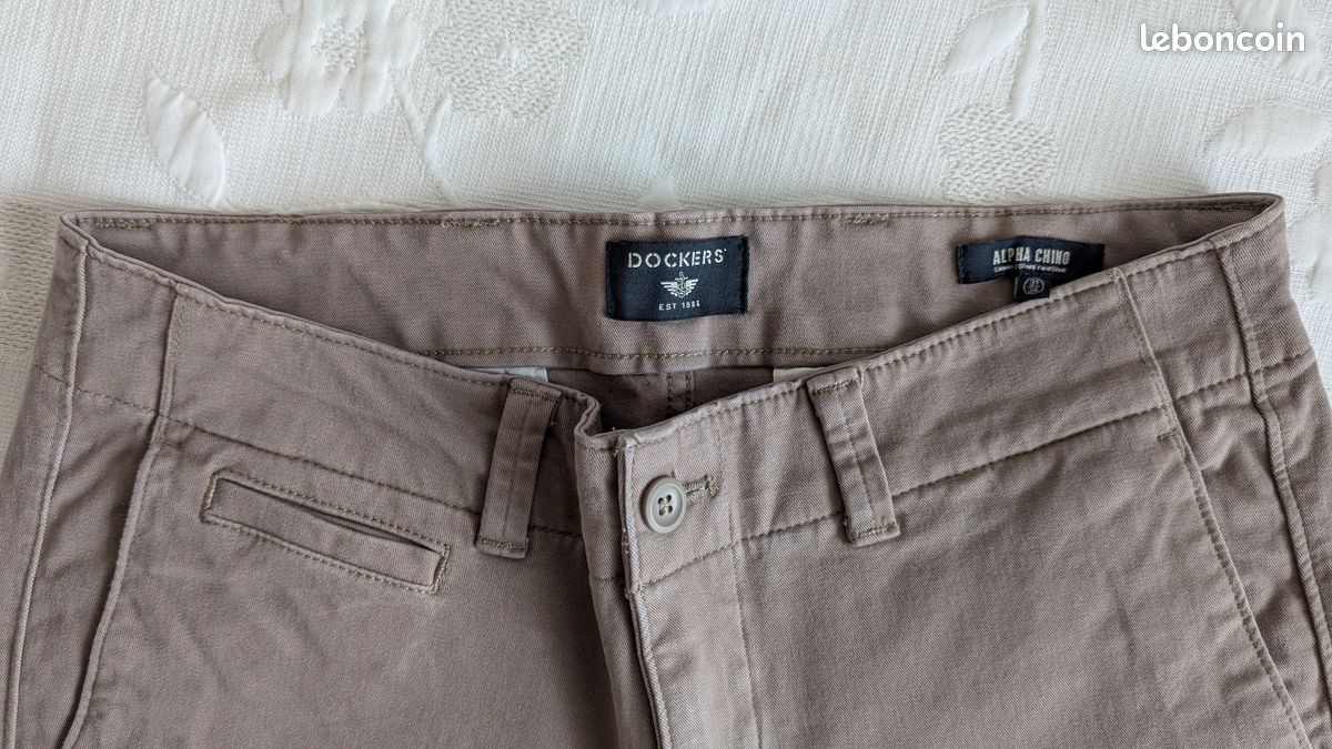 Pantalon Homme Dockers Droit, Noir/gris, Taille 36 X 29 - Neuf Avec étiquette