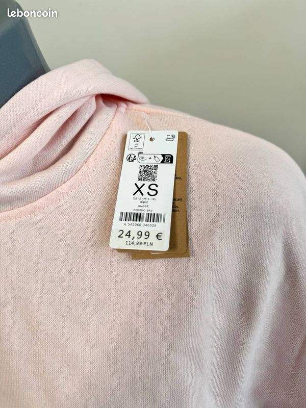 Sweat à capuche Undiz dégradé rose violet – Taille XS (Neuf avec