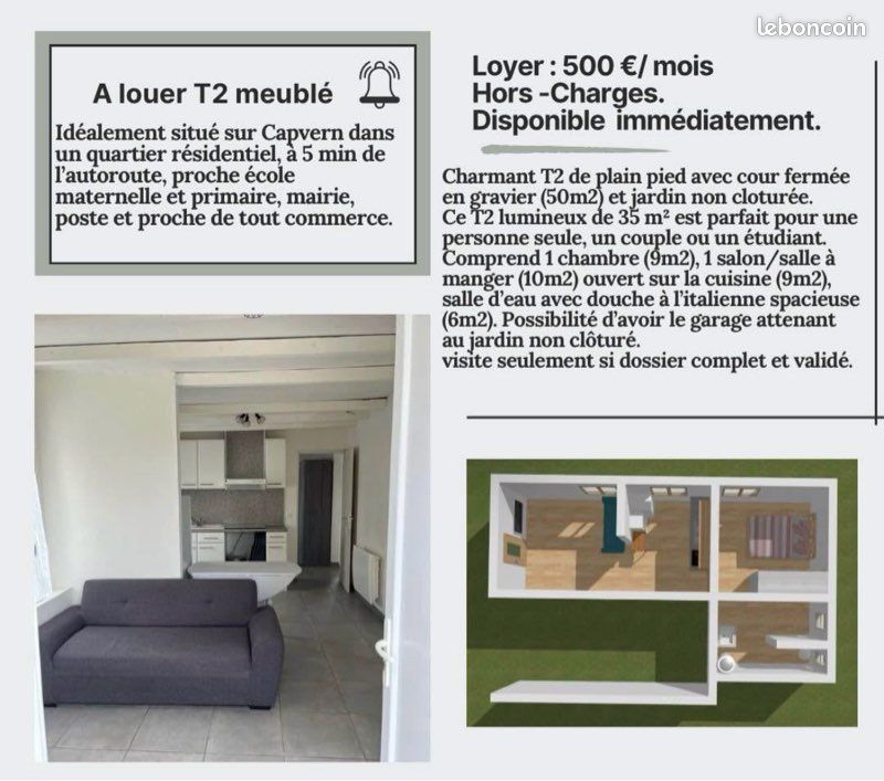 Appartement 2 pièces 35 m² · à Capvern · 35 m² · 512 €