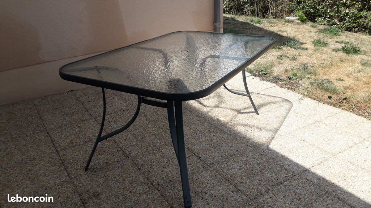 Table aluminium et verre trempe (image 7)