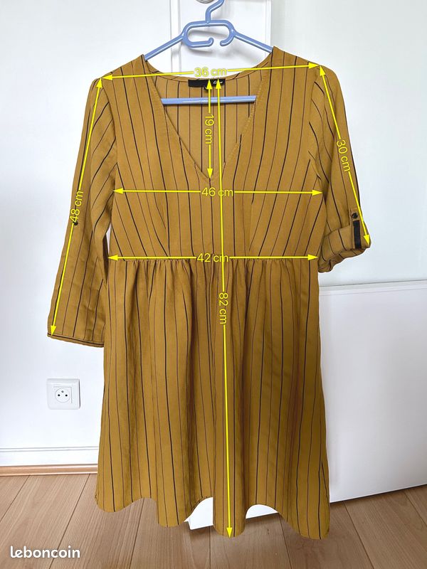 Robe Etam jaune moutarde taille 36 Vêtements