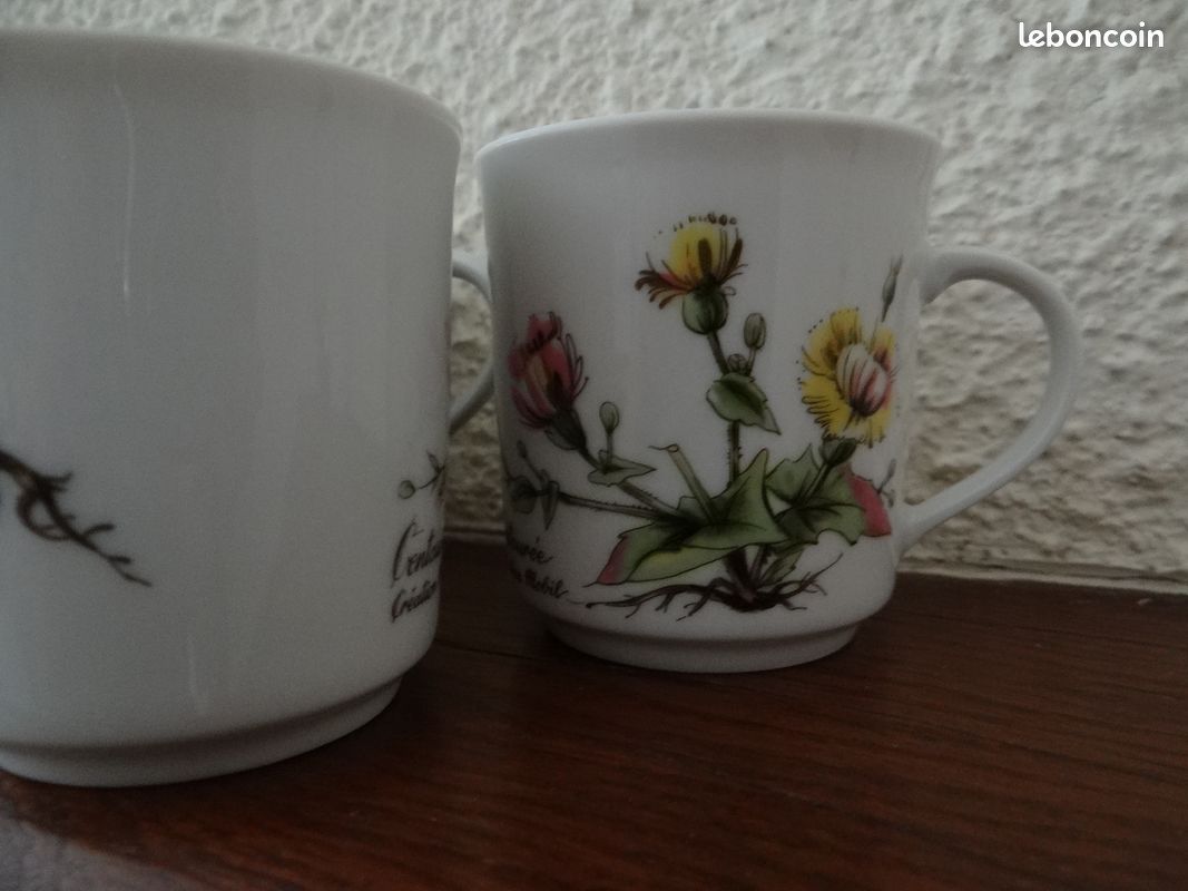 Lot de 6 tasses à café Mobil vintage très bon état en porcelaine fine (image 3)