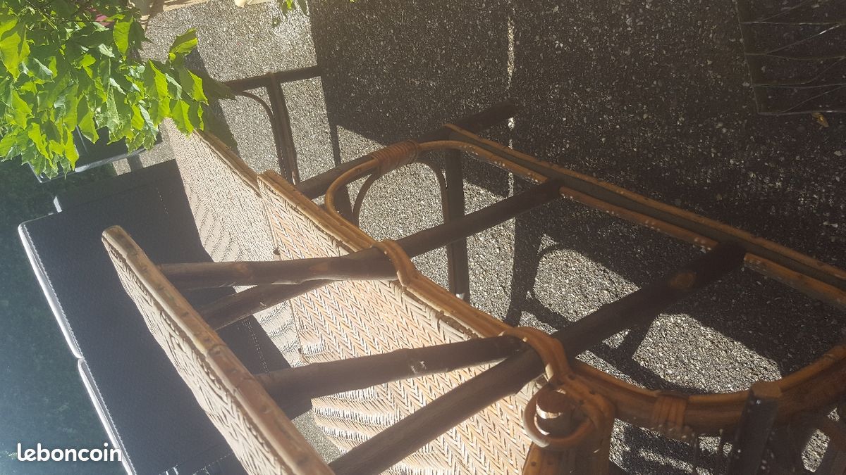 Chaise longue ancienne. Vintage rotin (image 5)
