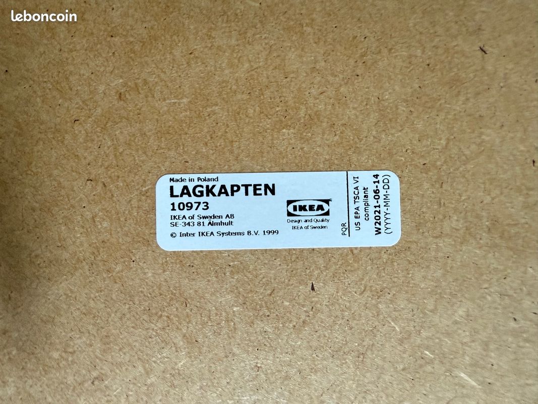 Bureau Ikea : plateau LAGKAPTEN 2x0,6 m + 5 pieds OLOV (image 5)