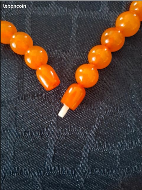 Pendentif En Ambre Et Or Blanc URSS - Vintage Vers 1965 - Bijou Historique CCCP