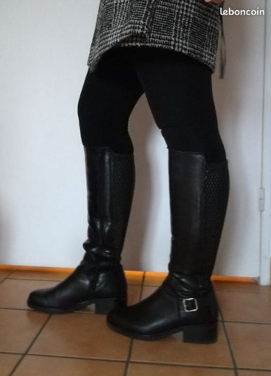 Bottes en cuir noir André (image 3)