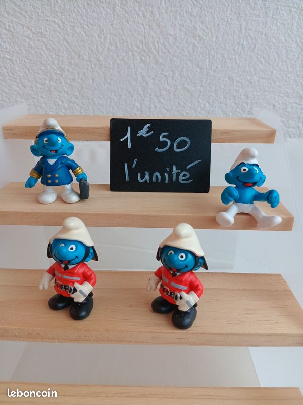 Super Smurf Pompiers – Véhicule Schtroumpf Schleich – Allemagne 1980 – Résine – Boîte Ouverte – Rare