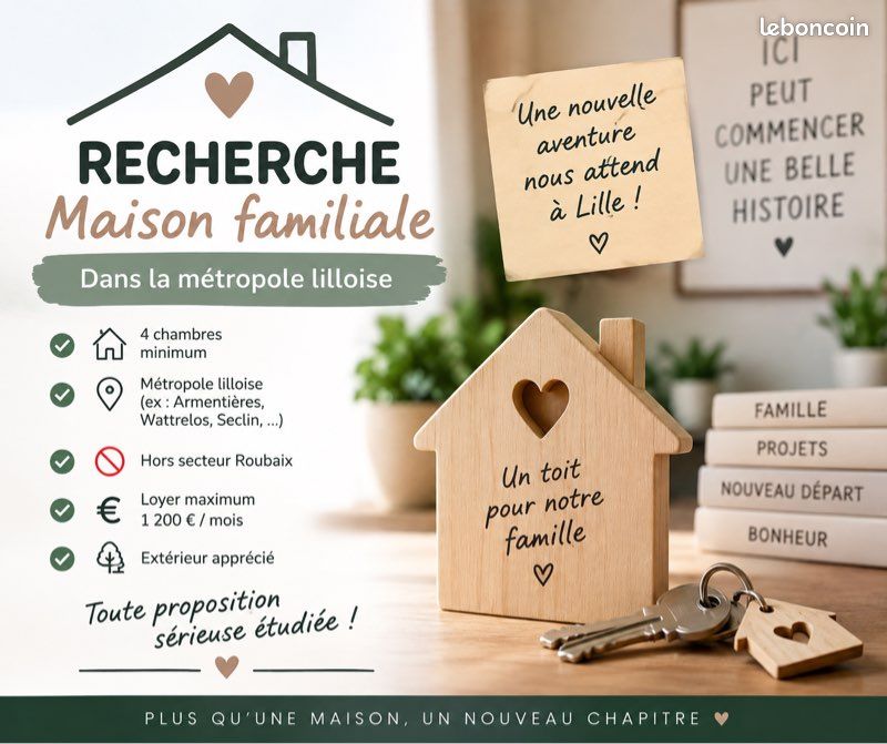 Maison 6 pièces 100 m² · à Lille · 100 m² · 1 200 €/mois