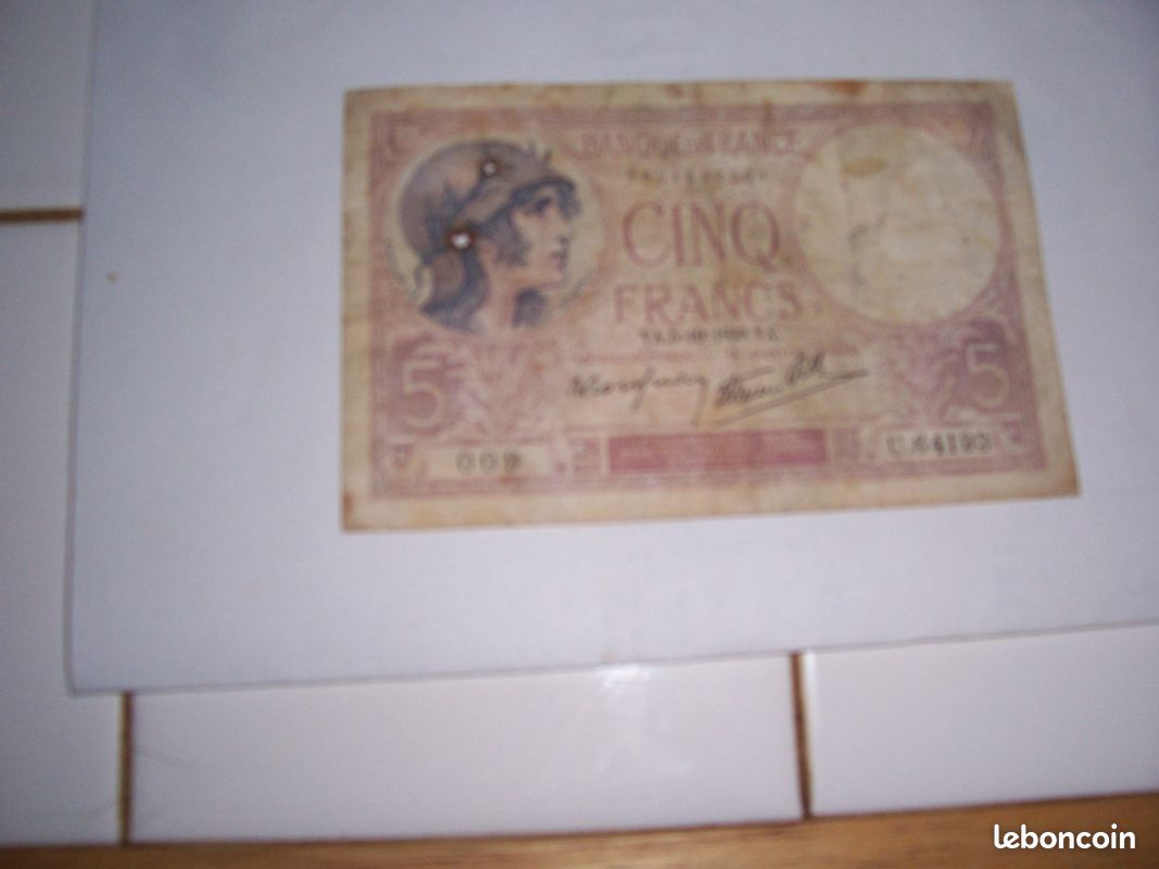 1 Billet de 5 francs de 1933 neuf (image 2)