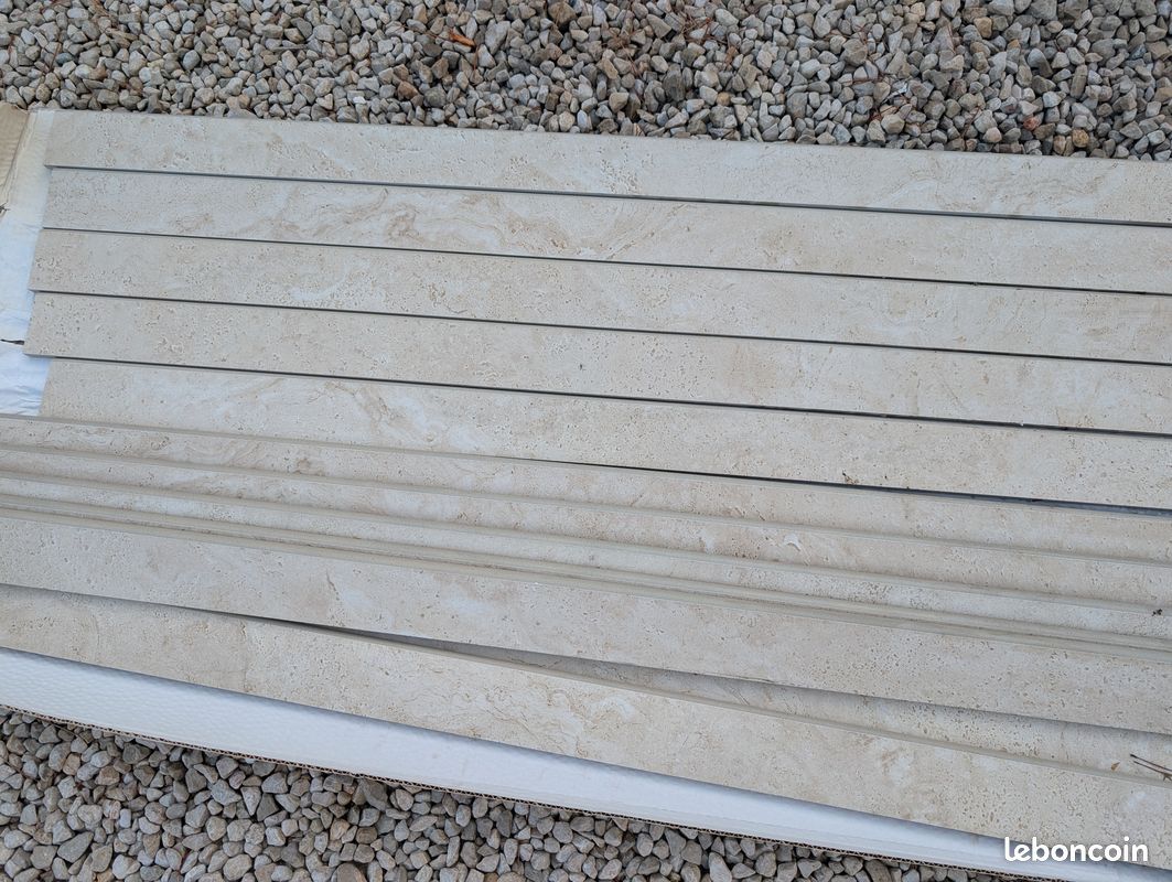 12 plinthes 120x6 Provenza "Unique Travertino" Crème (image 2)
