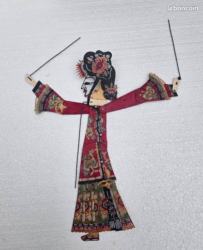Marionnette D'ombre Chinoise – Moine Sha – 38x24 Cm – Artisanat Traditionnel – Levier De Fonctionnement – Journey To The West