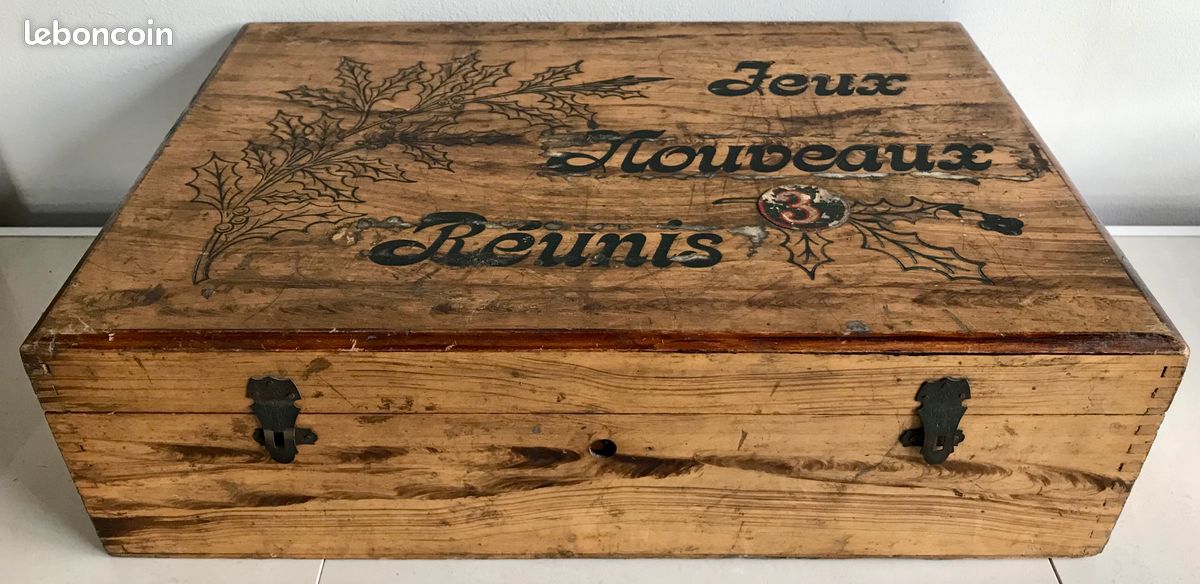 Ancienne Boîte De Jeux En Bois - Vintage - Jeux De Société Anciens