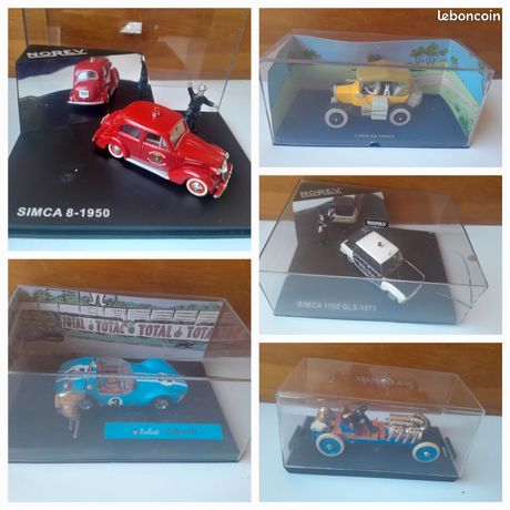 Collection Tintin - Lot de 24 voitures miniatures Atlas 1/43 - Collection