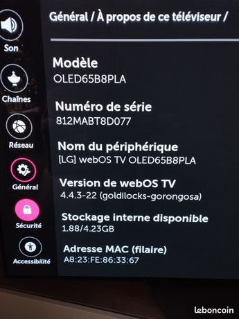 Platine principale / carte mère TV LG 32LA620S EAX64797004 (1.1