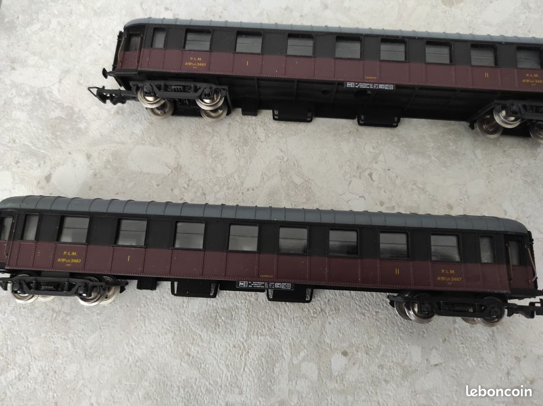 Jouef 2 voitures -wagons OCEM-RA-PLM 1et2 cl (image 1)