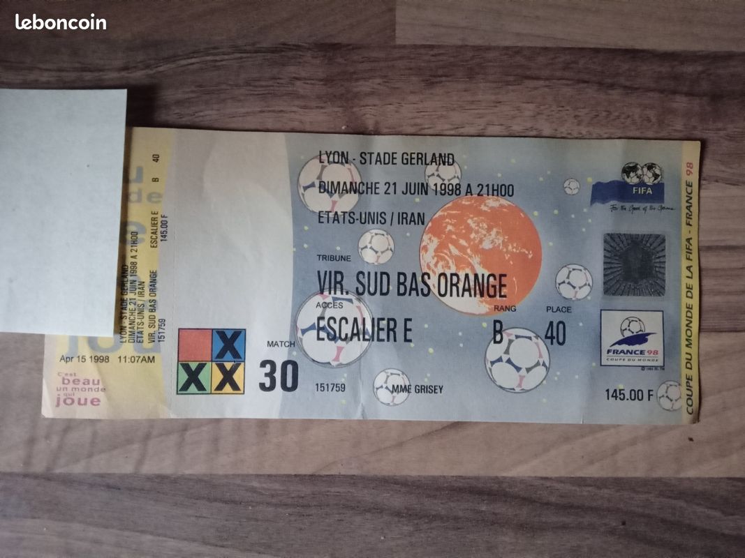 Lot De Billets Match Rugby – Équipe De France – Années 90 – Rare